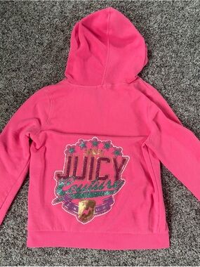 Juicy Couture Hot Pink Girls' Hooded Sweatshirt with Glitter Logo